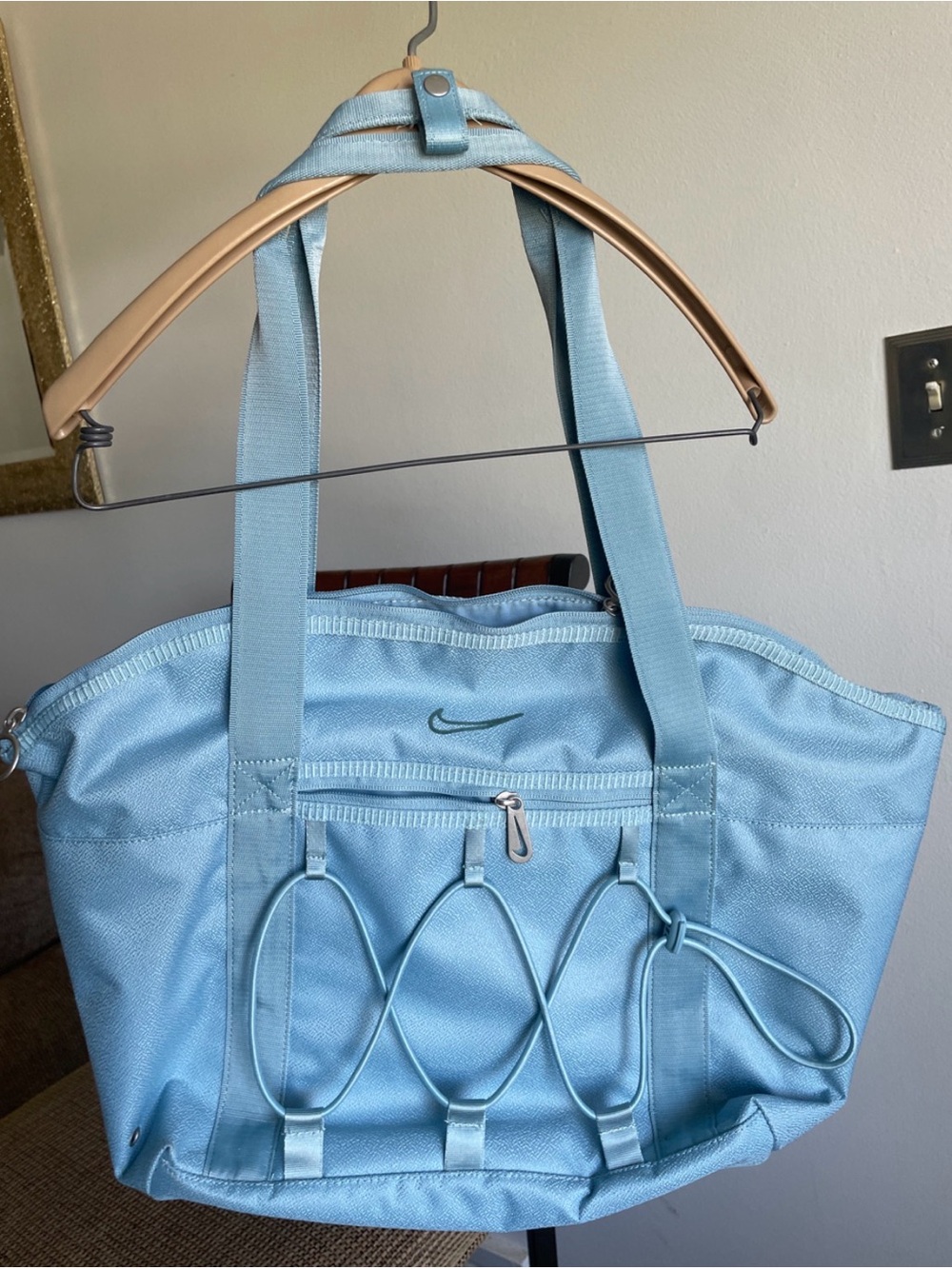 Nike Light Blue Women’s Tote with Front Zip and Elastic Lacing